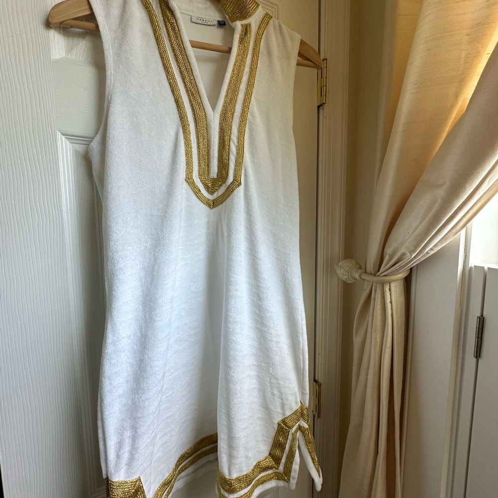 Cabana Life White and Gold Top